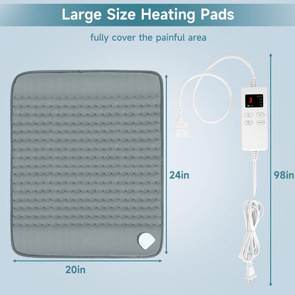 NBKLS Heating Pads for Back Neck Shoulder Pain, Electric Heating Pad Auto Shut Off, Fast Heat, Large Heating Pad Christmas Gift for Women Men, Birthday Gifts for Mom Dad (Blue)