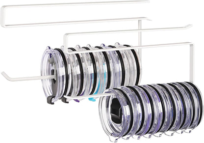 Tumbler Lid Organizer, Versatile Tumbler Lid Storage Holds 10 Lids, Black | Space Saving Cup Lid Organizers Inside Cabinet Tumbler Lid Hook for Kitchen Organizer and Storage, Paper Towel Rack Hanger