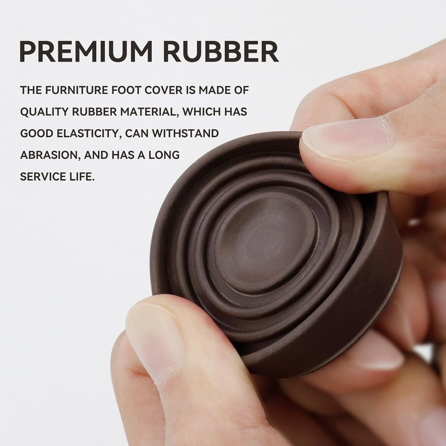 Semetall 1.5 Inch Rubber Caster Cups 8 Pack Black | Non Slip Furniture Coasters Floor Protectors for Bed Couch Table Chair