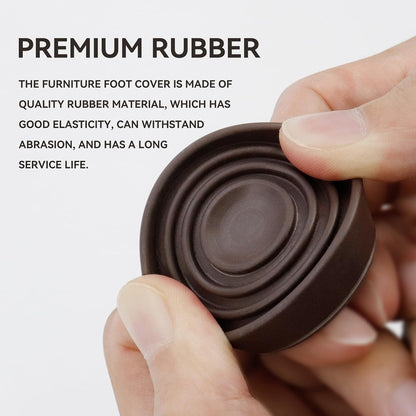 Semetall 1.5 Inch Rubber Caster Cups 8 Pack Black | Non Slip Furniture Coasters Floor Protectors for Bed Couch Table Chair
