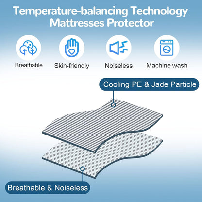 Ailemei Direct Cooling Thin Mattress Pad King Size, Gray, 76"x80"