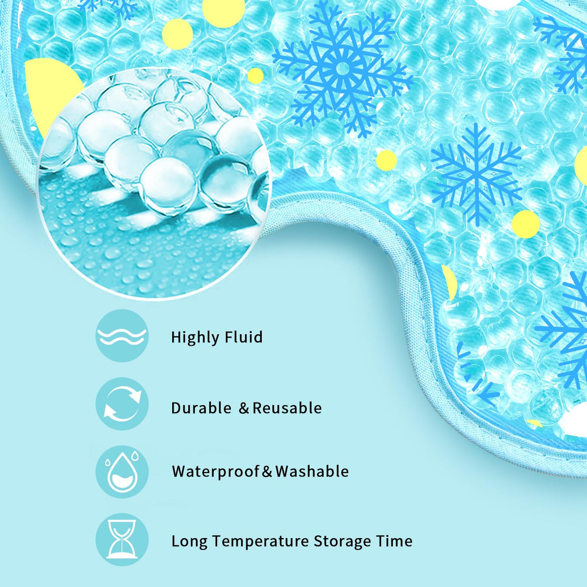 2PCS Cooling Eye Mask Gel Eye Mask, Reusable Hot Cold Therapy