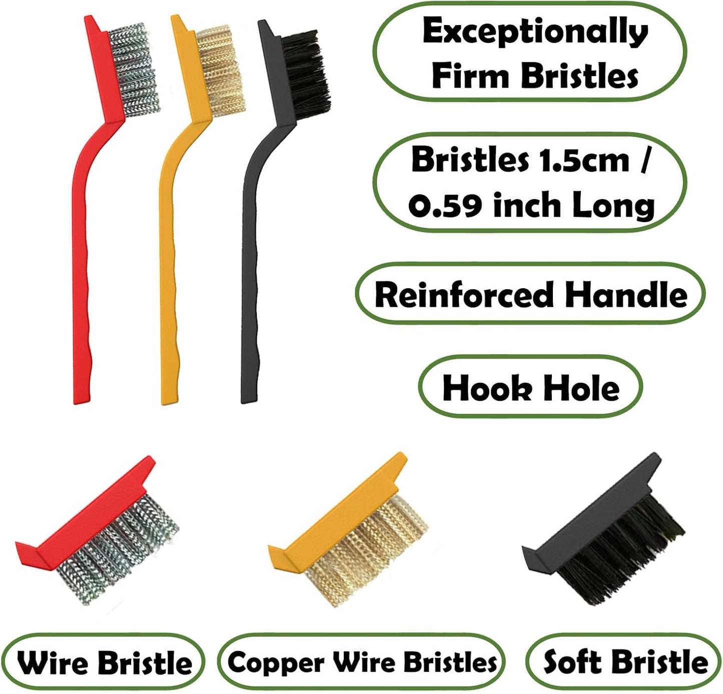 Betanull Crevice Cleaning Brush Set, Multi-Purpose Hard Bristle Brushes | for Deep Cleaning Kitchen, Bathroom, Grout, Sink, Cup, Teapot, Bottle, Blender, Corners, Tight Spaces & More