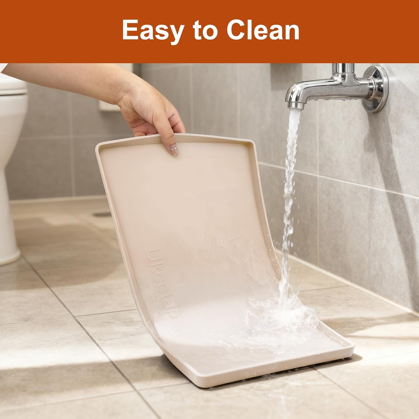 34" x 22" Extra Thick Silicone Mat Waterproof with Raised Edge, | Under Sink Mat for Kitchen & Bathroom, Kitchen Cabinet Liner, Multi-Purpose for Storage & Protection