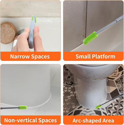 11Pcs Silicone Caulking Tools 3 in1 Grout Removal Tool Grout Remove Scraper | 5 Silicone Replaceable Pads,4 Glass Glue Angle Scraper, Caulk Remover for Kitchen/Bathroom/Window/Joint