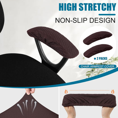 Smiry Office Computer Chair Armrest Covers, 2PCs Anti-dust Arm Rest Pad | Removable Washable Desk Chair Arm Pad Covers, Grey