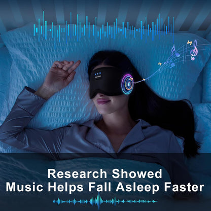 Sleep Mask with Bluetooth 5.4 Headphones, Removable 3D Eye Cups, Timing Sleeping Headphones for Side Sleepers, Wireless Music Eye Mask Speakers for Men, Women, Tech Gifts, Pink