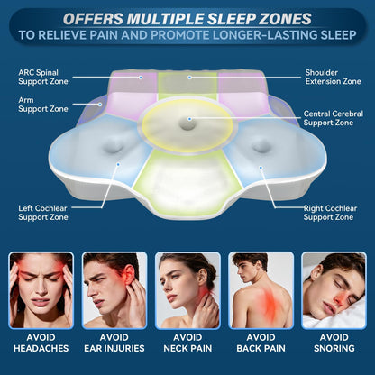 ABLEGRID Memory Foam Cervical Neck Support Pillow,Contour Cooling Gel Pillow for Neck Shoulder Pain Relief,Odorless Ergonomic Orthopedic Adjustable Deep Sleep Bed Pillow for Side,Back,Stomach Sleepers