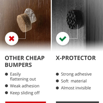 Cabinet Door Bumpers X-Protector 100 PCS – Small Felt Pads 3/8” (Brown) | Ideal Felt Bumpers – Self-Adhesive Thick Felt Dots – Bumper Pads to Protect Glass & Other Surfaces!