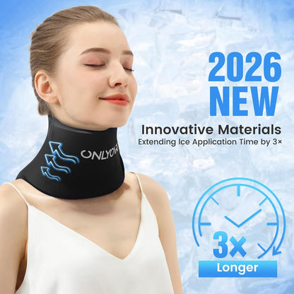 ONLYCARE Neck Ice Pack Wrap Gel - Upgraded Shoulder Ice Packs for Injuries Reusable, Hot and Cold Compress Ice Packs for Neck, Relief of Pain, Office Pressure, Swelling, Sprains