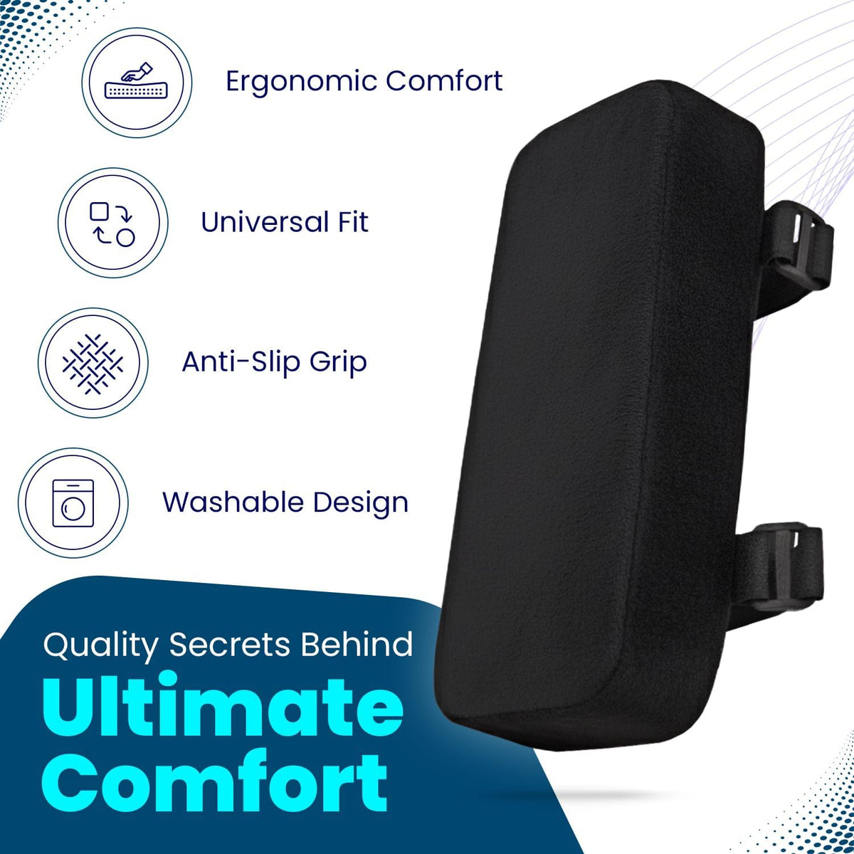 Arm Rest Cushion - Set of 2 Office Chair Arm Pads for Elbow Pain Relief - Computer Office Chair Arm Covers for Comfortable Desk Setup