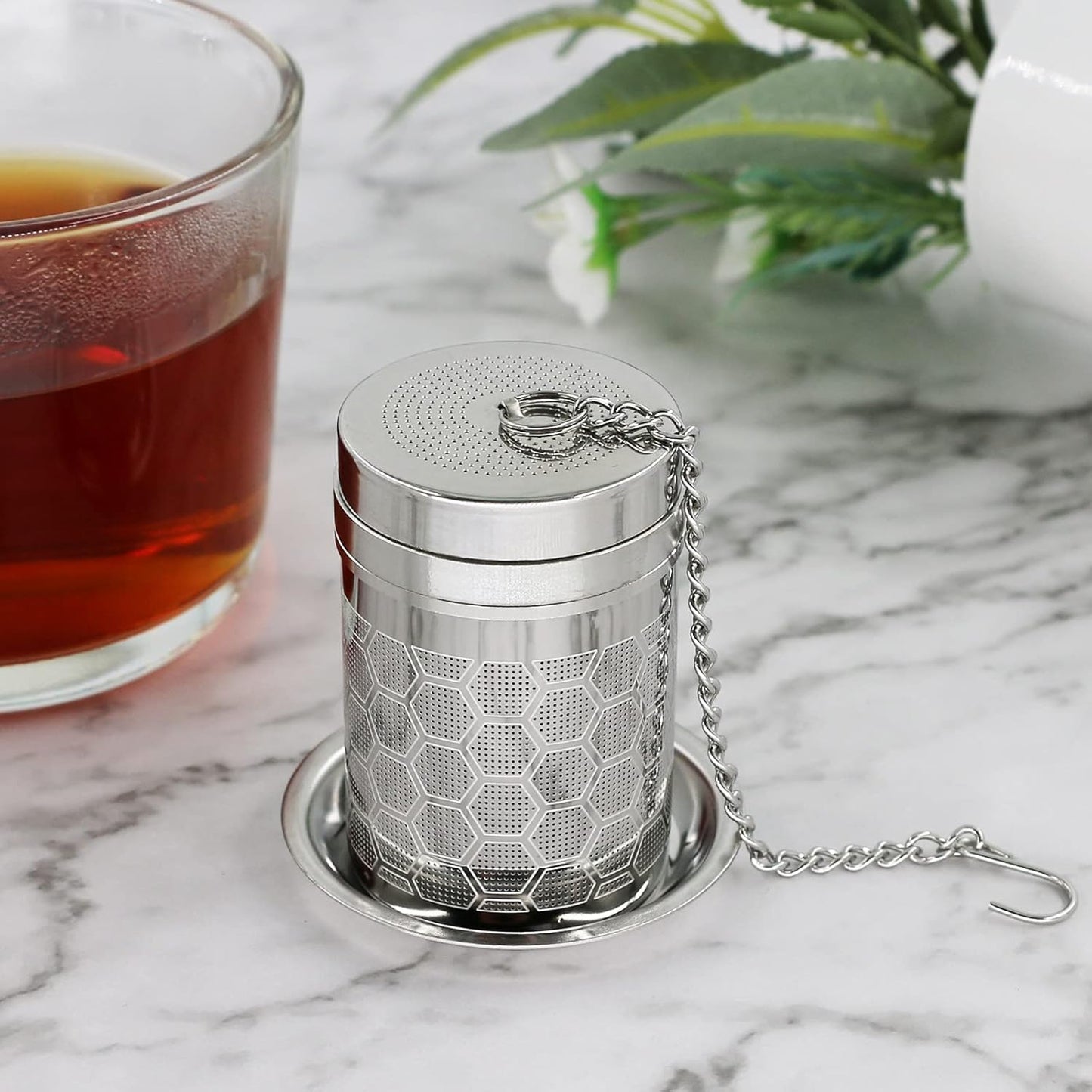 2 Pack 304 Steel Fine Mesh Tea Infusers for Loose Leaf Tea | Versatile for tea, spices & seasonings, fine mesh traps sediment, dishwasher-safe