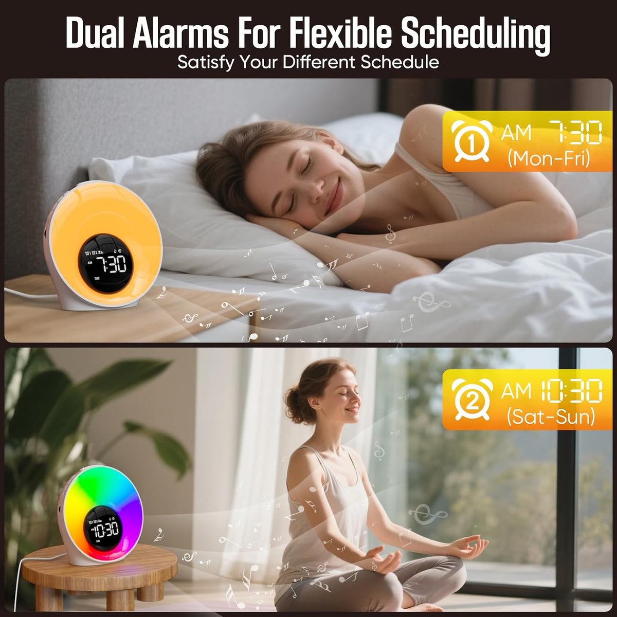 Wake Up Light Sunrise Alarm Clock, White Noise Sleep Sound Machine