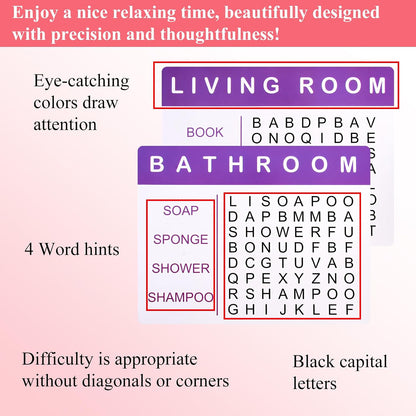 24 Pcs Large Print Word Search Books for Adults & Seniors Word Search Books