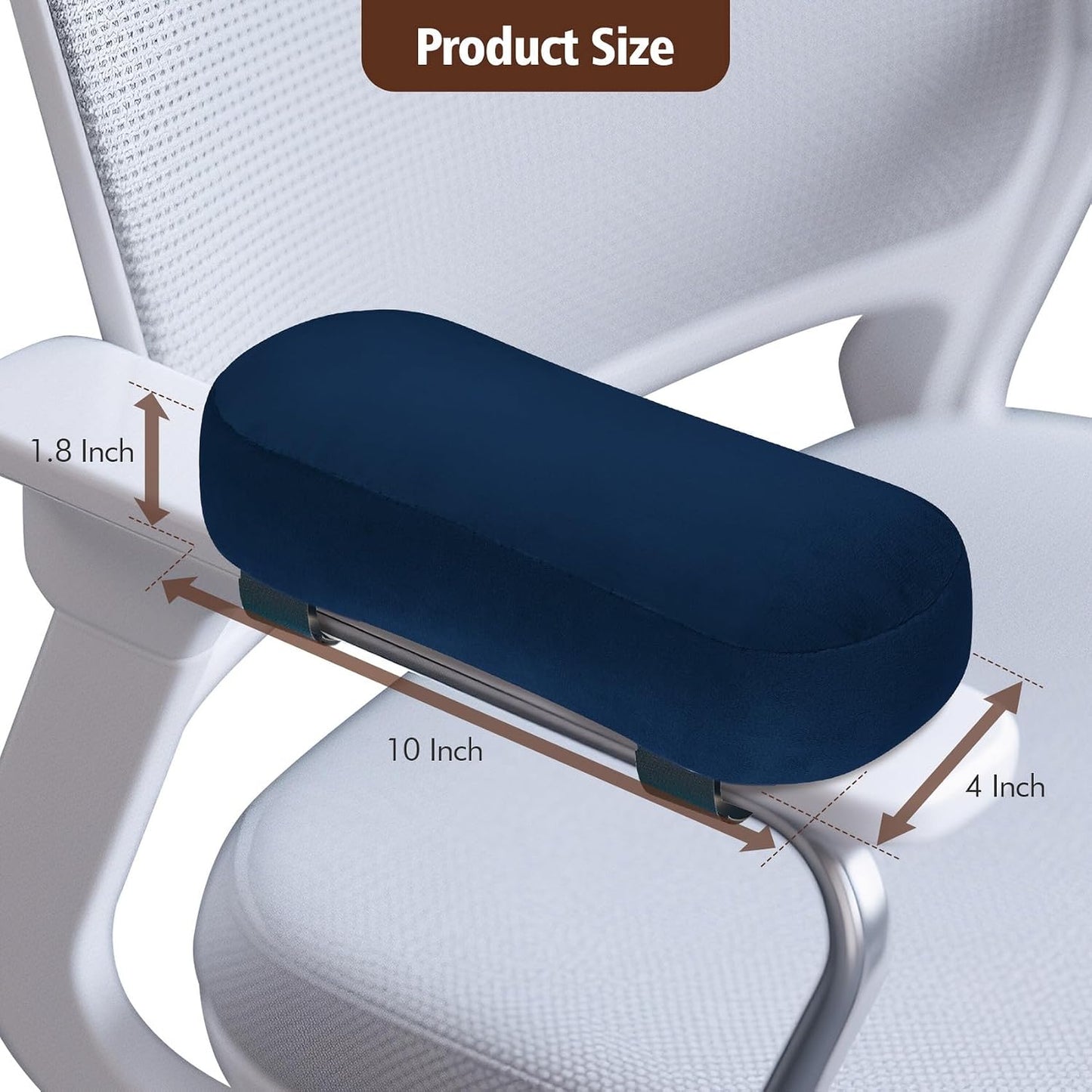 WdFour 2-Pack Non-Slip Armrest Pads for Office & Gaming Chairs - Ergonomic Forearm Support Pillow for Desk, Computer & Wheelchair, Pressure Relief Cushions (Black)