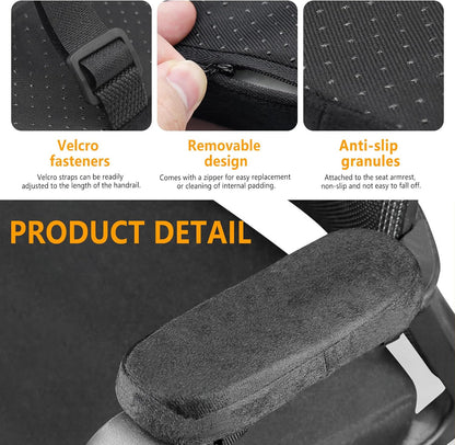 Set of 2 Soft Memory Foam Office Chair Arm Covers, Wheelchair Armrest Pads for Elbow & Forearm Pressure Relief, Chair Arm Rest Pads Cushions for for Office Desk Gaming Chair, Black
