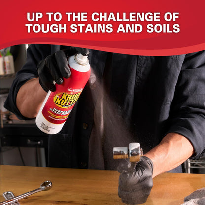 Krud Kutter Original Cleaner Degreaser Aerosol, 20 oz | Foaming spray clings longer, Cuts grease, oil, grime, tar and wax, Leaves no residue