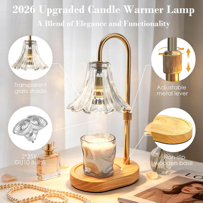 Adjustable Candle Warmer Lamp with Timer: Mothers Day Gifts Lamp fits All Candle Jar Home Decor - Wax Warmer for Scented Wax - Birthday Gifts for Women