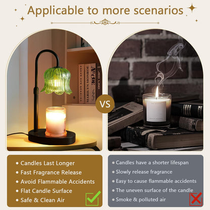 Candle Warmer Lamp Electric Timer - Flower Home Decor Women Birthday Gifts