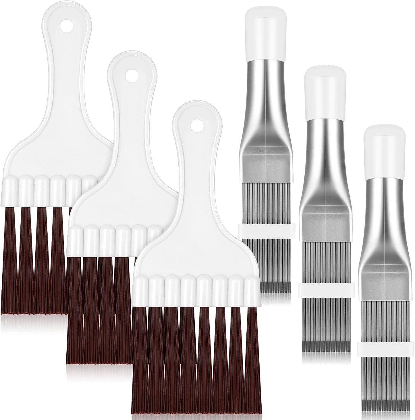 Boao 2 Pieces Air Conditioner Condenser Fin Comb and Fin Cleaning Brush | Air Conditioner Coil Cleaner, Refrigerator Coil Cleaning Whisk Brush, Evaporator Radiator Repair Tool