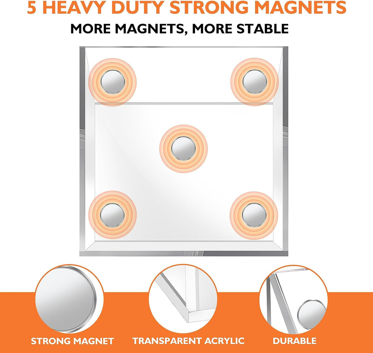 Ameceres Magnetic Acrylic Pencil Holder Clear Pen Holder for Fridge Locker | Whiteboard Accessories, Dry Erase Holder, Marker Organizer, Locker Organizer, Desk Pen Holder, For Office Home Classroom