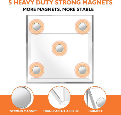 Ameceres Magnetic Acrylic Pencil Holder Clear Pen Holder for Fridge Locker | Whiteboard Accessories, Dry Erase Holder, Marker Organizer, Locker Organizer, Desk Pen Holder, For Office Home Classroom