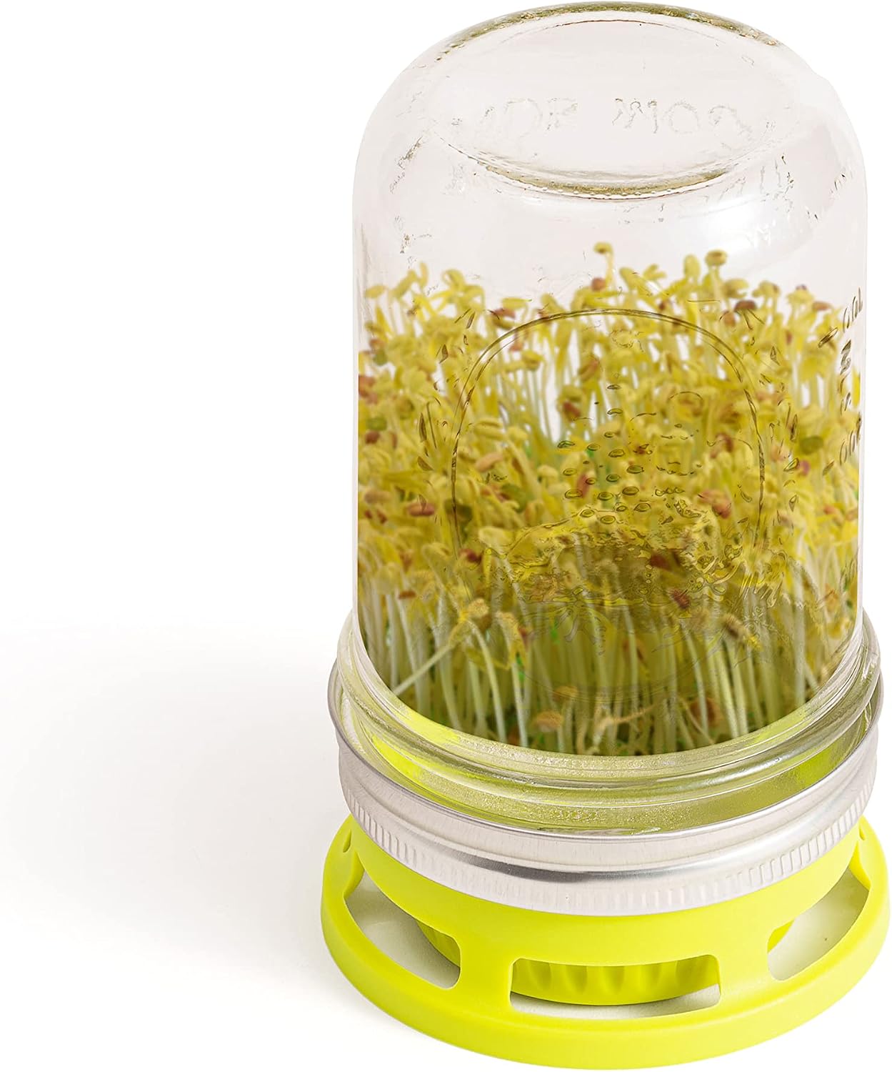 Jarware Herb Saver Lid for Wide Mouth Mason Jars, Green