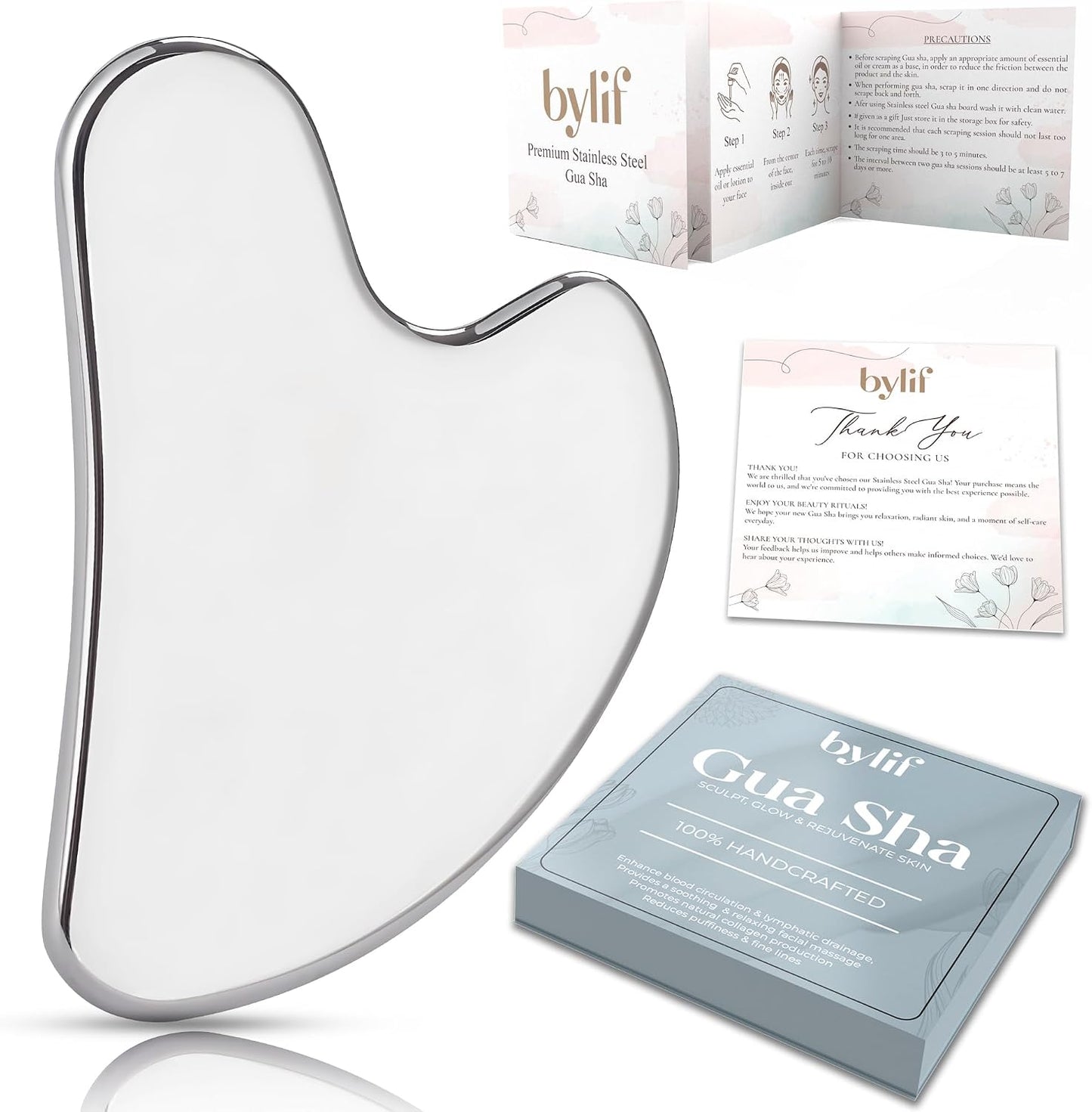 Trigger Point Massage Tool, Gua Sha Tool for Deep Tissue Massage & Fascia Release, Metal Muscle Scraper, Stainless Steel Thumb Saver, Acupressure Myofascial Release Tool, Full Body Pain Relief