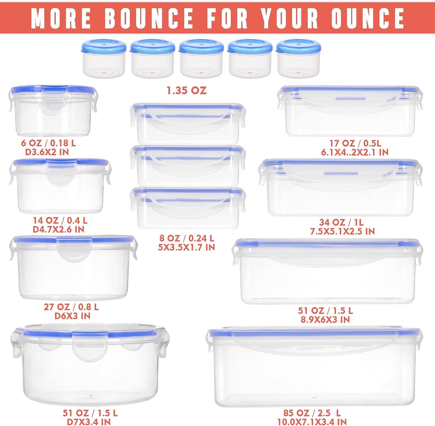 5 Pack Large Fruit Storage Containers for Fridge with Removable Colander | Plastic Food Storage Containers with Lids Airtight-Leak Proof Refrigerator Organizers and Storage of Vegetable