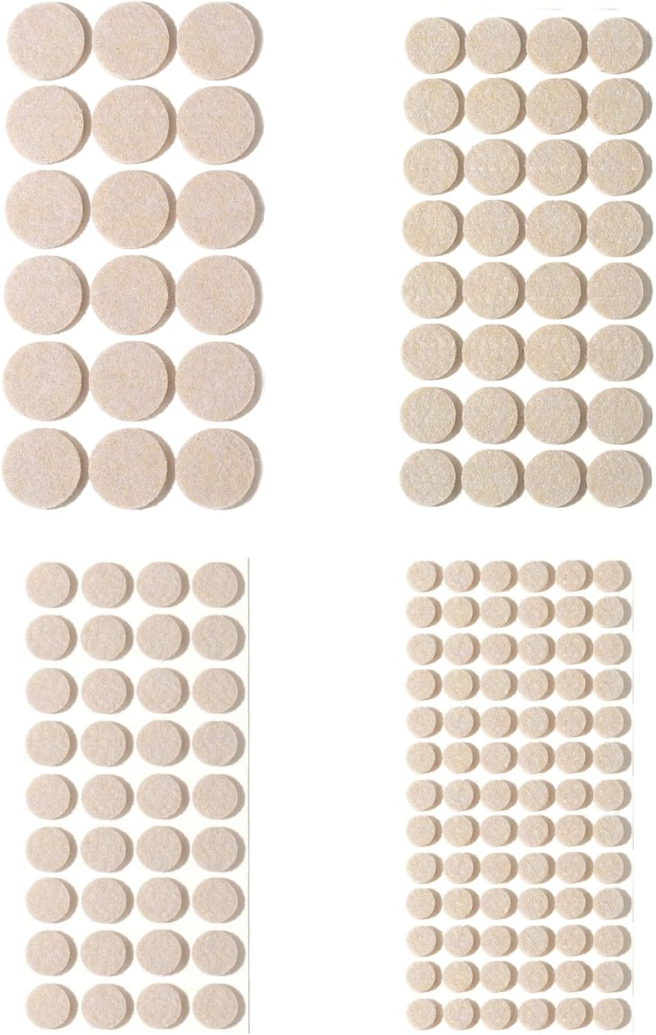 Felt Pads Small 3/8" Felt Pads for Cabinet Doors Bumpers, Cabinet Cushion Dots Felt Cabinet Door Stops, Self Adhesive Thick Bumper Pads to Protect Surfaces -Anti Scratch 234 Pcs Round Brown