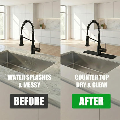 Customizable Kitchen Sink Faucet Mat: 30"Lx5.5"W Absorbent Splash Guard | Non-slip Fabric Rubber Mat, Cut to Fit Oval Rectangle Square Faucet & 2,3,4 Holes Irregular Sink with Soap Dispenser Air Gap