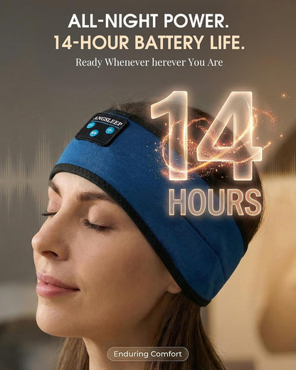Sleep Headphones Bluetooth 5.4 Headband, Wireless Sleep Headphones with Ultra-Thin Stereo Speakers for Side Sleepers, Breathable & Soft Sports Headband for Running Exercise, Yoga, Travel