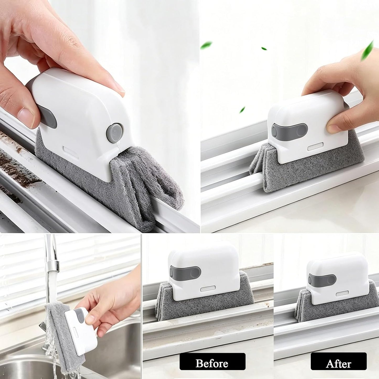 TuTuYa 12PCS Window Track Cleaning Set, Groove Gap Cleaning Brush Kit | Magic Window Track Cleaner, Deep and Tight Space, for Window, Blinds, Door Tracks, Sliding Doors, Tile Lines, Keyboards, Vent