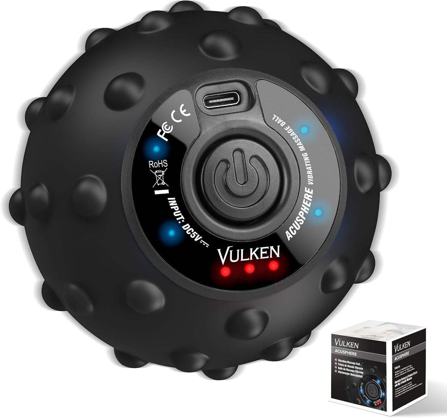 Vibrating Massage Ball for Muscle Recovery with SphereStrap – Target Hard-to-Reach Areas, Hands-Free Back Massage. 4 Speeds High Intensity Trigger Point Massage Ball.