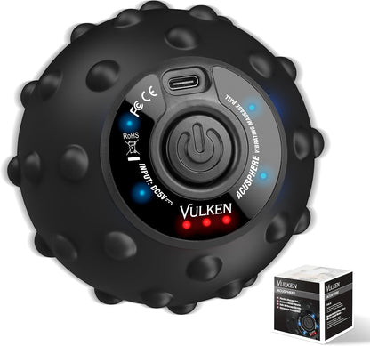 Vibrating Massage Ball for Muscle Recovery with SphereStrap – Target Hard-to-Reach Areas, Hands-Free Back Massage. 4 Speeds High Intensity Trigger Point Massage Ball.