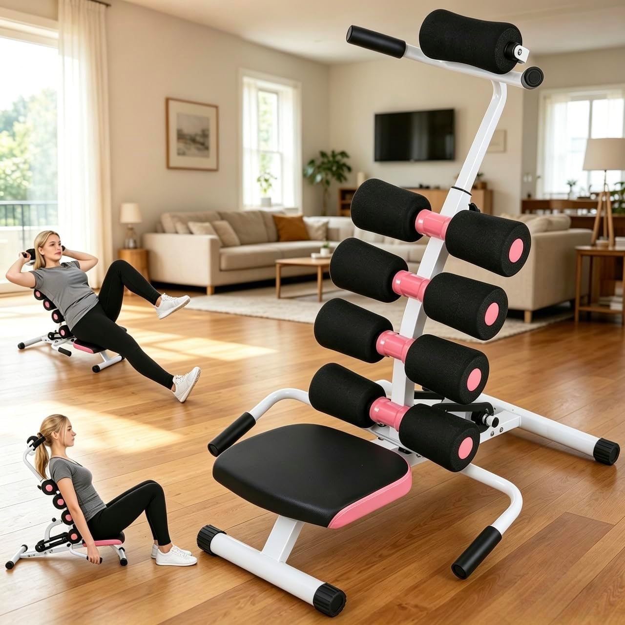 Mini Inversion Table, Compact Foldable Back Stretcher, Relieve Back Pain, Spine Decompression Chair, Heavy-Duty Steel Frame Yoga Inversion Stool, 350lbs Weight Capacity