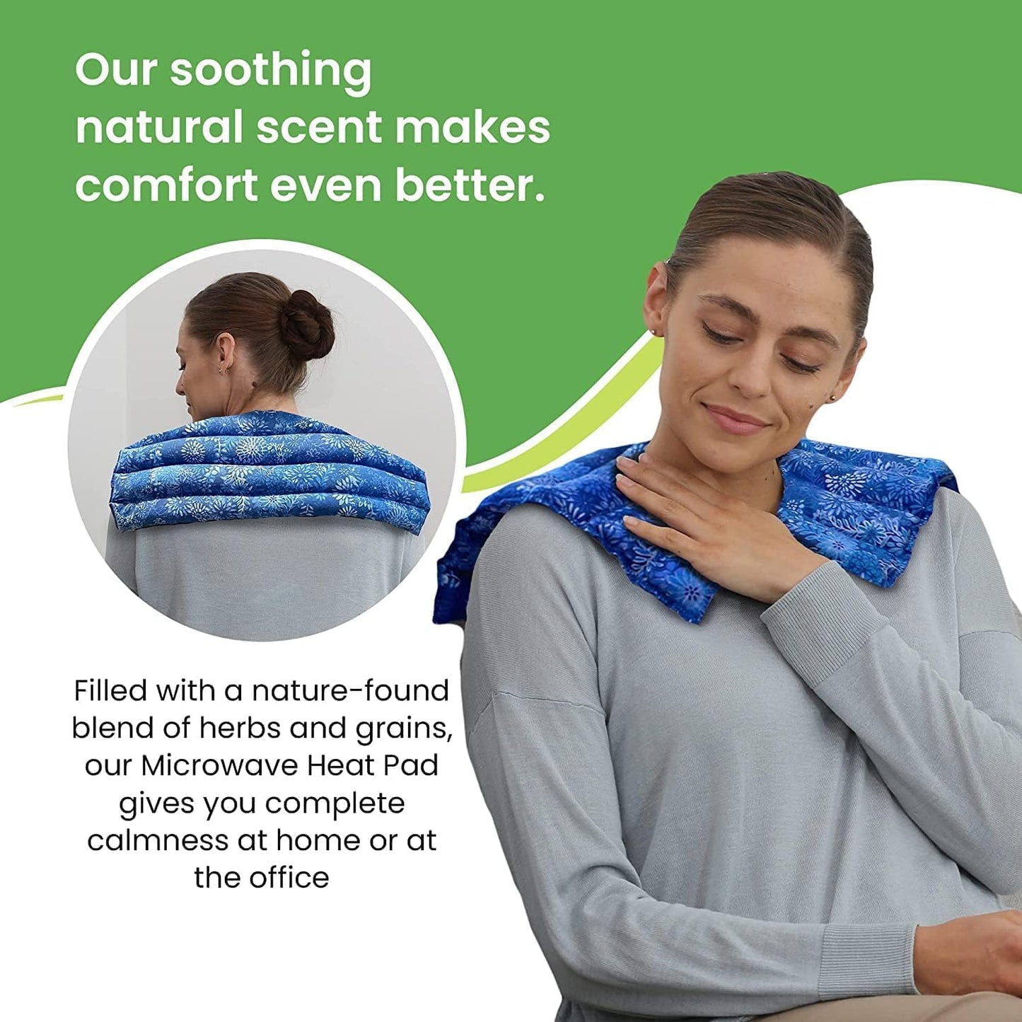 Nature Creation Microwave Heat Pad for Neck and Shoulder with an Extention that Cover The Neck - Microwave Heating Pad for Shoulders & Upper Back Cold Compress & Hot Pack - Happy Hearts 1 Pack