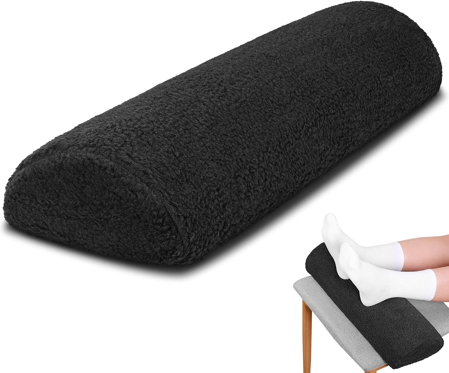 Sintuff Recliner Leg Rest Cushion Sofa Footrest Pillow with Cover Half Moon Bolster Pillow Under Knee Pillow for Sleeping On Back Alleviating Pain, 19.7 x 8 x 3.5 Inch (Coffee)