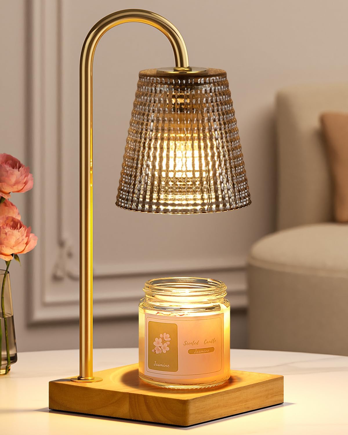 Hong-in Candle Warmer Lamp with Timer, House Warming Gifts New Home Decor | Dimmable & Adjustable Height, Electric Wax Warmer for Scented Wax Jar Candles,Gifts for Women Mom Sister