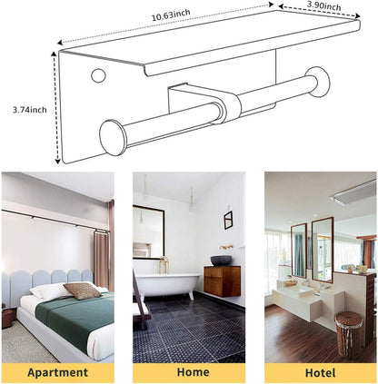 Double Toilet Paper Holder with Shelf Brushed Nickel Toilet Paper Holder Wall Mounted