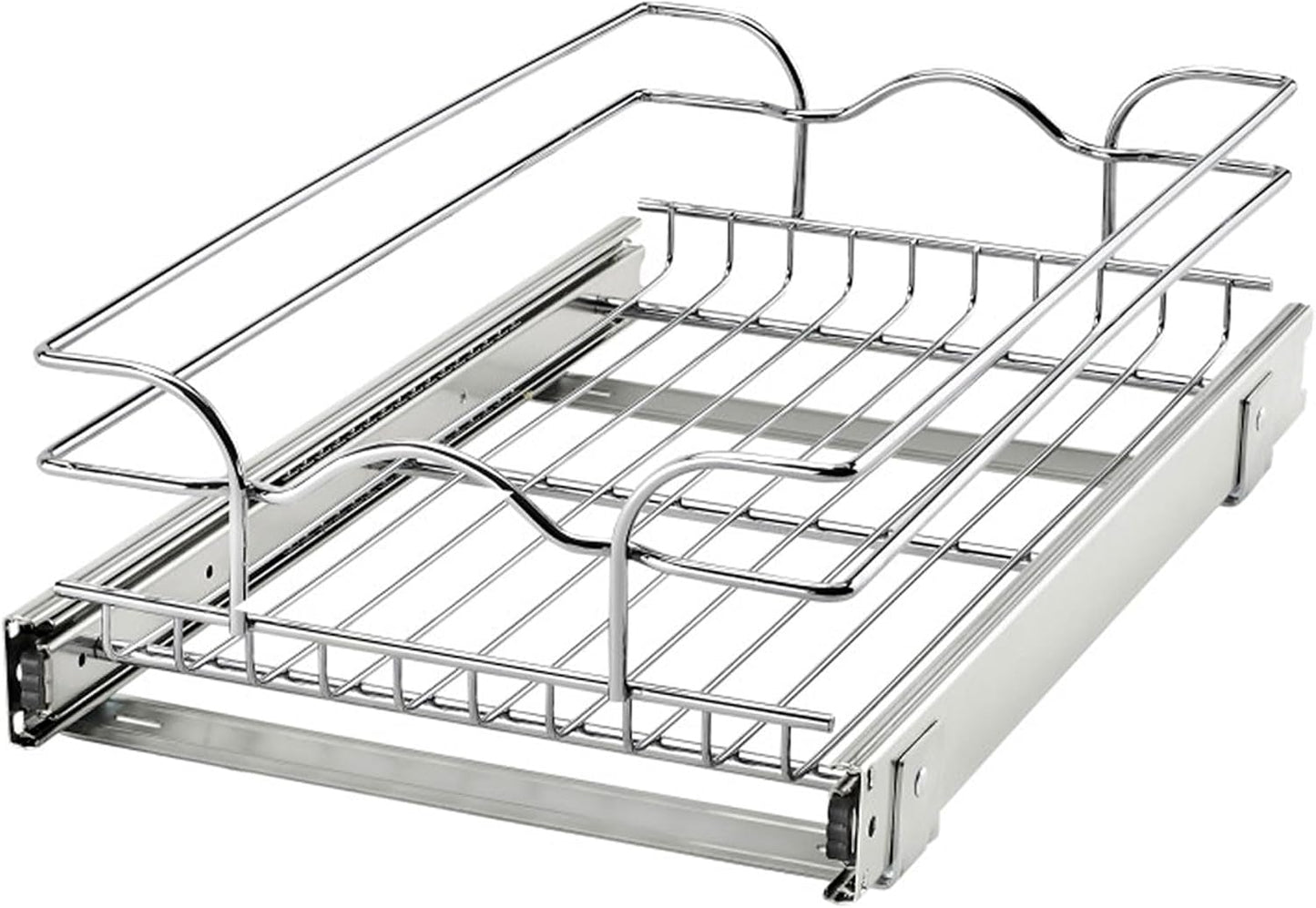 Rev-A-Shelf Pullout Organizer for Cabinets, Min Opening Width of 18" | STwo-Tier Steel Shelf for Kitchen or Vanity Cabinet Organization, Heavy Gauge Wire Slide Out Storage Basket, 5WB2-1822CR-1
