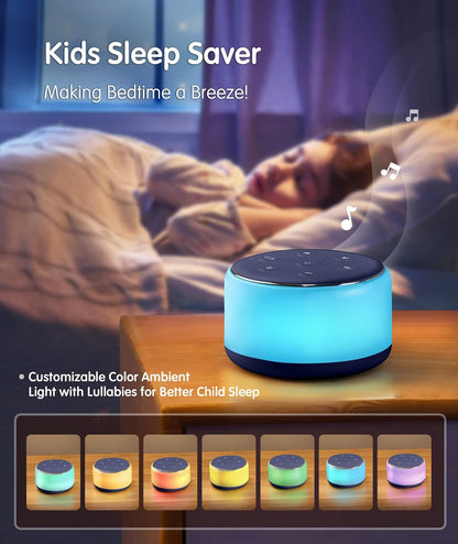 FamiSym Rechargeable White Noise Sound Machine Baby with Night Light