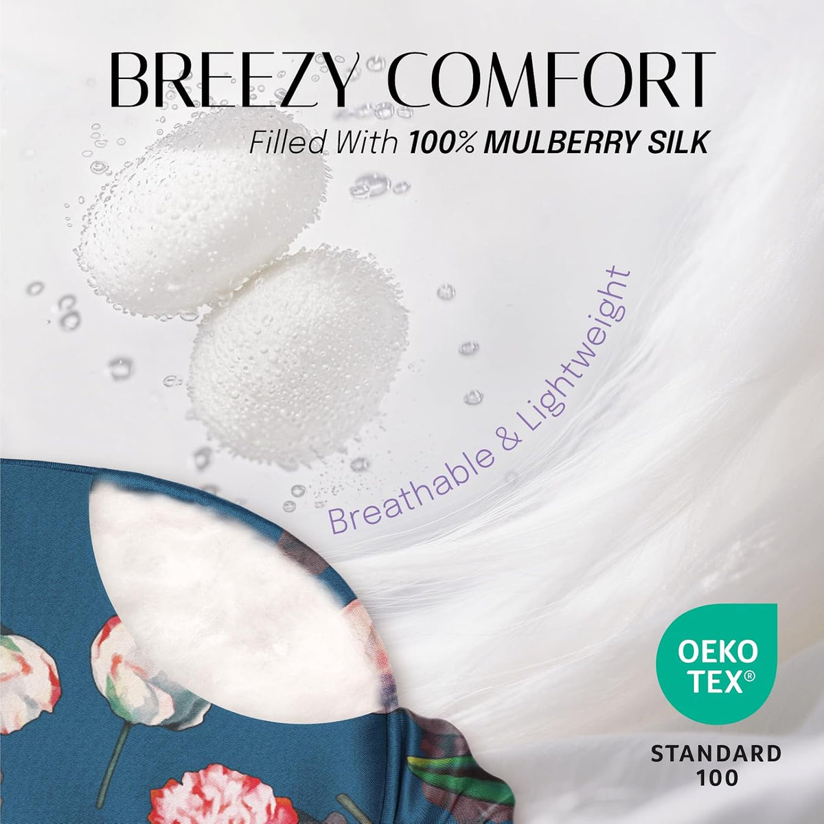 OLESILK 100% Mulberry Silk Sleep Mask for Women - Zero-Pressure Blackout
