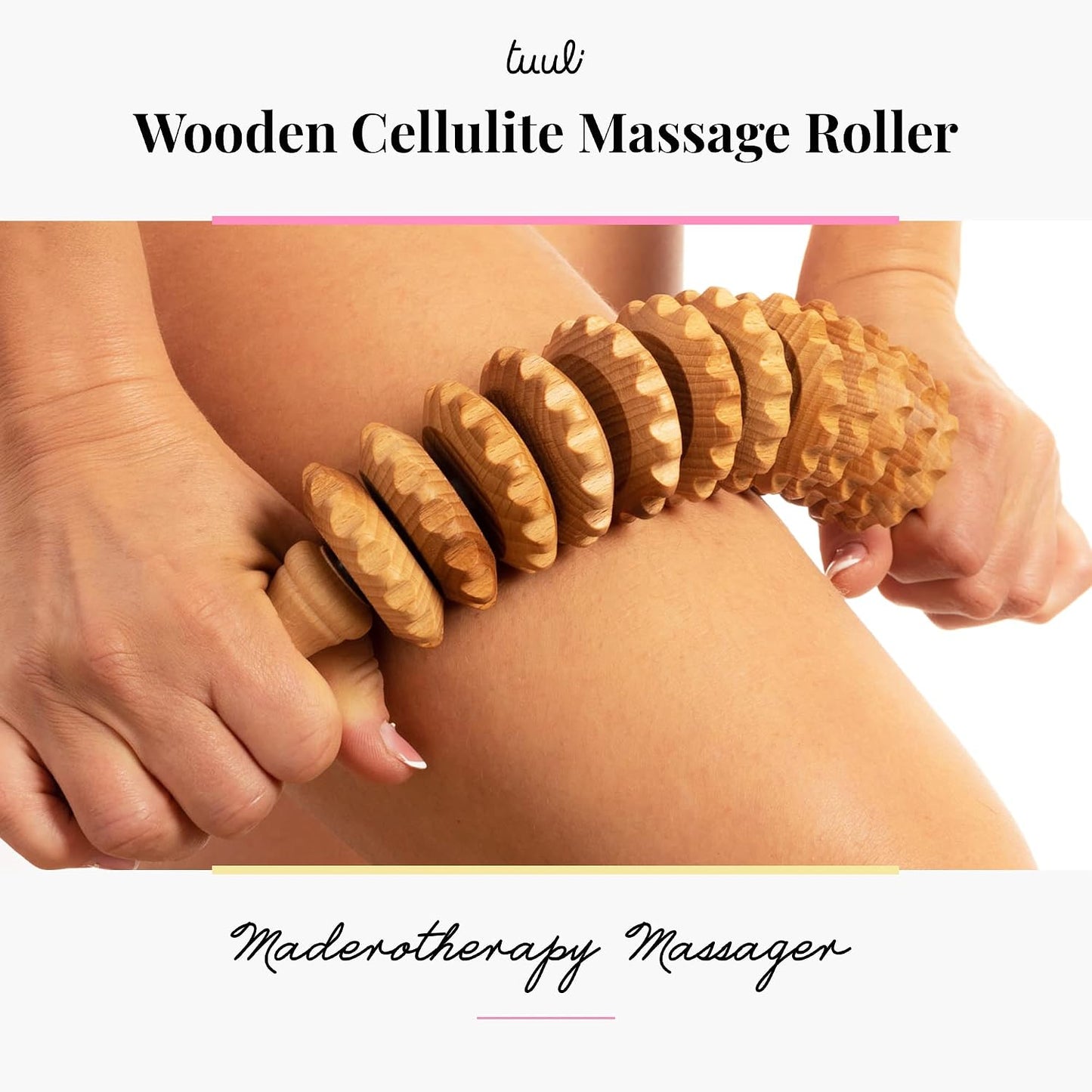 Tuuli Accessories - Flexi Wooden Massage Roller, Multi-Functional Body Roller for Cellulite, Muscle Tension and Skin Health Support, Natural Massager for Women and Men
