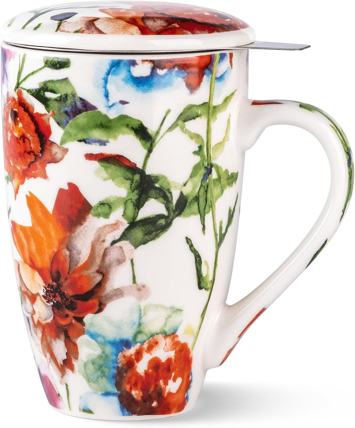 GBhome Tea Mug with Infuser and Lid,18 oz Loose Leaf Tea Cup with Steeper