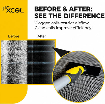 HVAC Coil Cleaner Brush for AC Evaporator & Condenser Coil Cleaning | Professional-Level Deep Cleaning, Fin-Safe Design & Extendable Reach