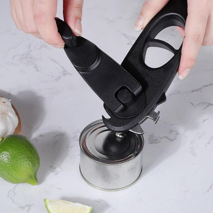 Can Opener, Side Cut Smooth Edge Manual Can Opener for Kitchen | Side cut can opener, compact manual tool, smooth edge cutting, easy kitchen use, safe lid removal, portable can opening tool