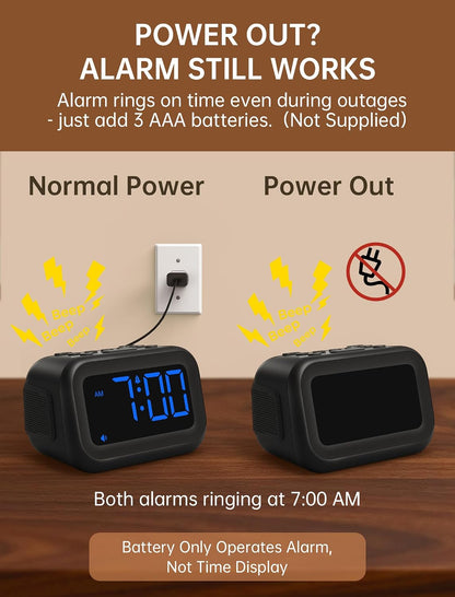 AuroraCalm Extra Loud Alarm Clock: 115dB On-Time Wake-Up