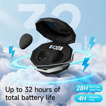 Sleep Earbuds for Side Sleepers, Mini Invisible Wireless Bluetooth 6.0 Micro Sleep Headphones, Hidden Earbuds with LED Screen for Small Ears Sleeping Working, Exercise, Hiking(Black)