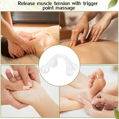 Liliful 9Pcs Palm Massage Tool Handheld 4 Point Deep Tissue Massager, Multi